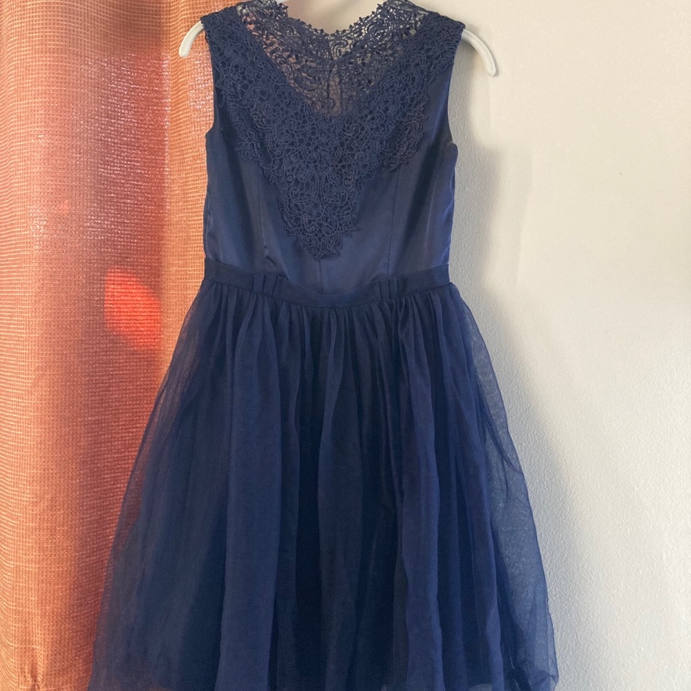 Tule Lacey Navy Blue Dress